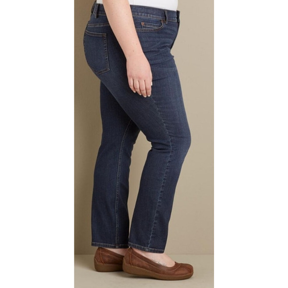 Duluth Trading Co. Women Plus 24W Tall Dark Wash DuluthFlex Skinny Denim Jeans - Picture 3 of 8